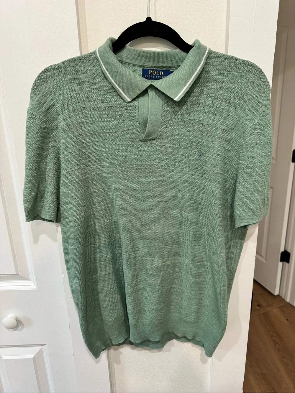 Ralph Lauren Short-Sleeve Polo in Sage Green with White Trim